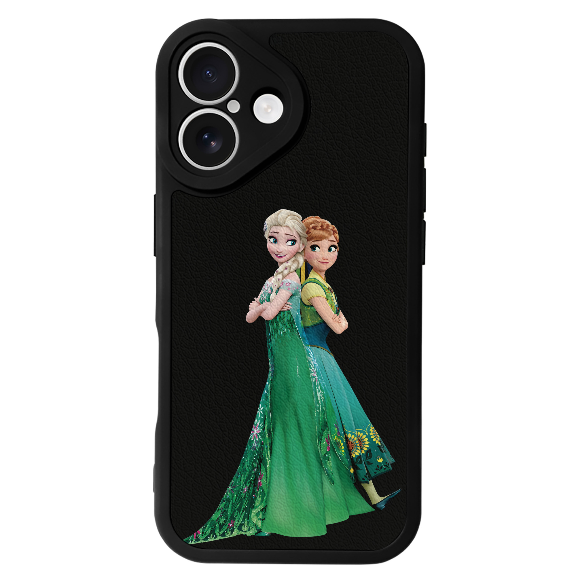 （画像用） アナと雪の女王 アンナ エルサ Frozen Anna Elsa 【iPhone 16シリーズ対応】シリコンスマホケース（レザー調） 材質：シリコン